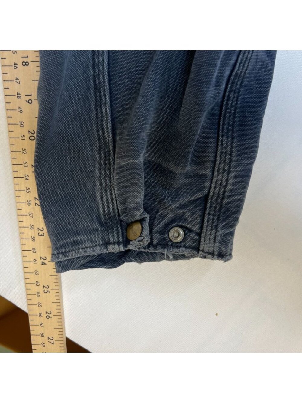 Rare VTG Carhartt CW083 Navy Blue Cape Coat Blanket Lined Duster Jacket XL - Picture 13 of 13